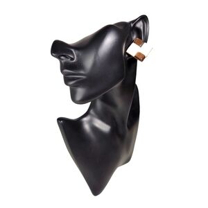 Vintage Checkerboard Moonglow Clip On Earrings